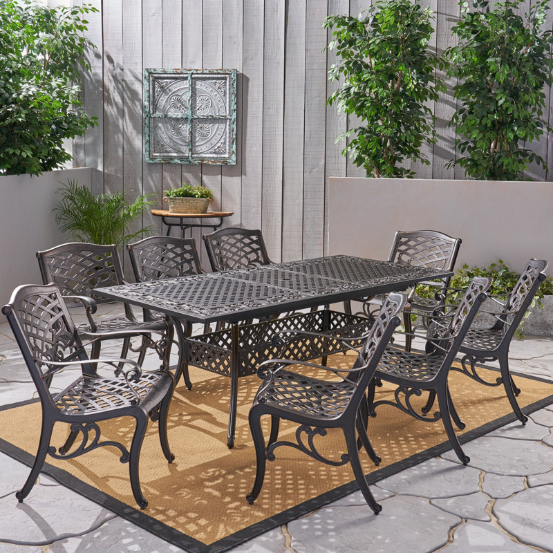 Fleur De Lis Living Gish Patio 9 Piece Dining Set Wayfair